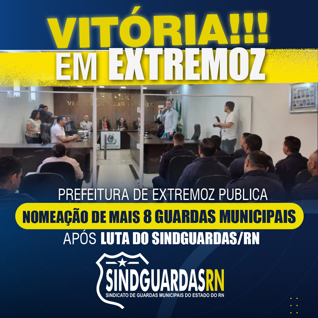 VITÓRIA: Prefeitura de Extremoz publica nomeação de mais 8 guardas municipais após luta do Sindguardas/RN